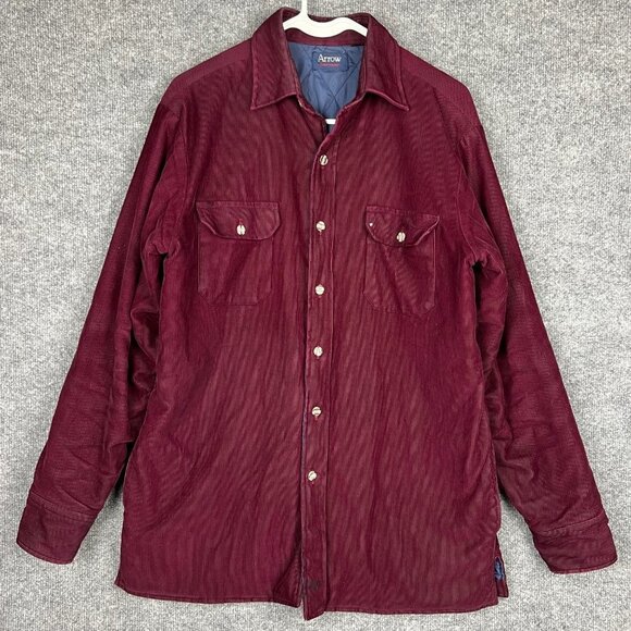 Vintage‎ Arrow Quilted Lined Corduroy Button Down Shirt Jacket Men's M - Picture 1 of 10